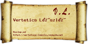 Vertetics László névjegykártya