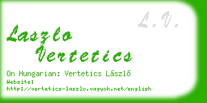 laszlo vertetics business card